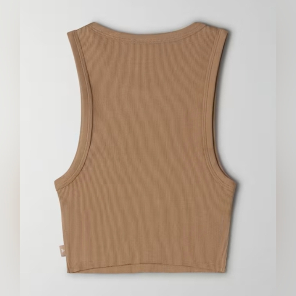 ARITZIA TNA Beige Ribbed Cropped Racer Tank - Picture 8 of 8